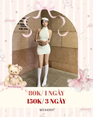 Ảnh 1 của Set áo yếm chân váy mini trắng nữ