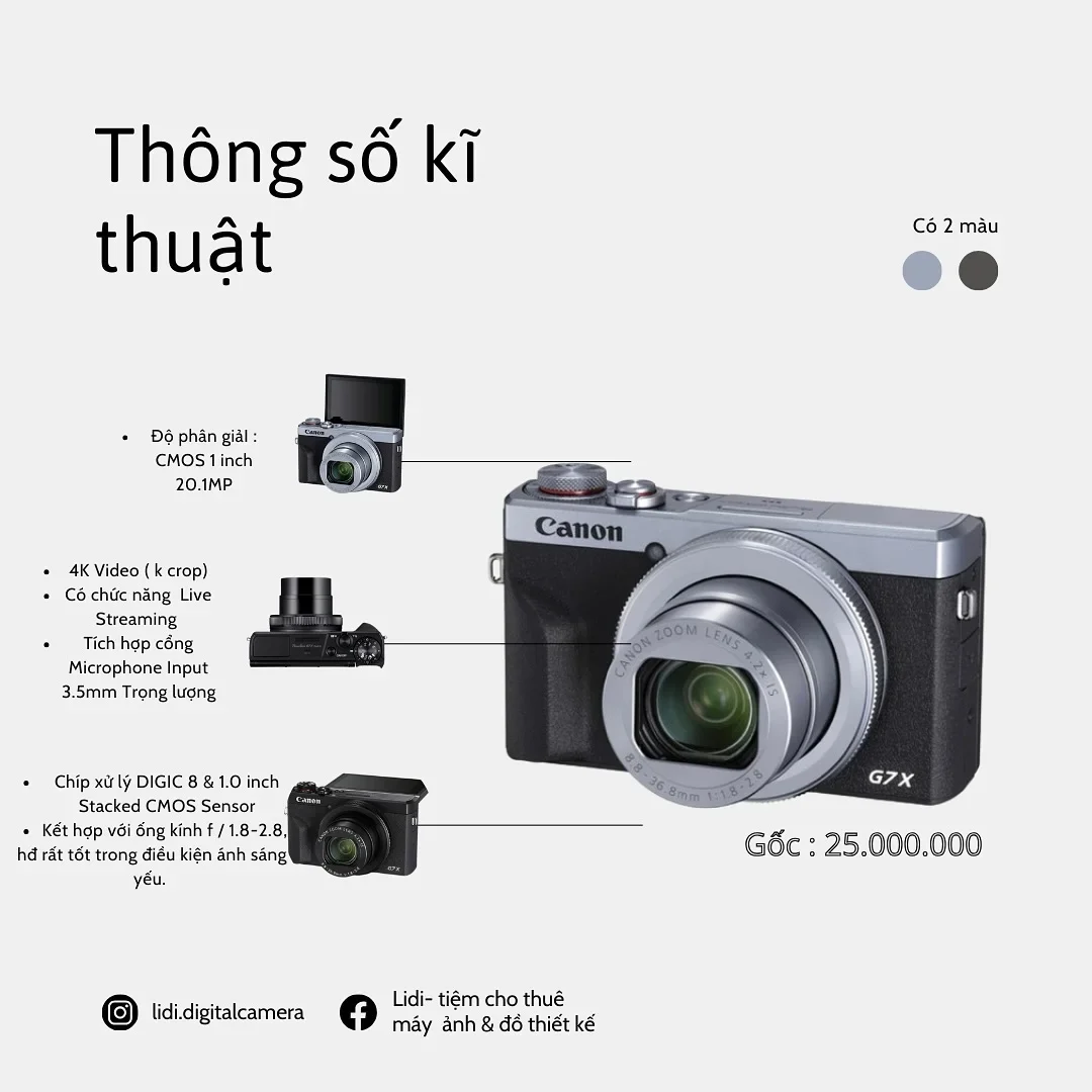Ảnh 2 của Máy ảnh Canon G7X Mark III cho thuê