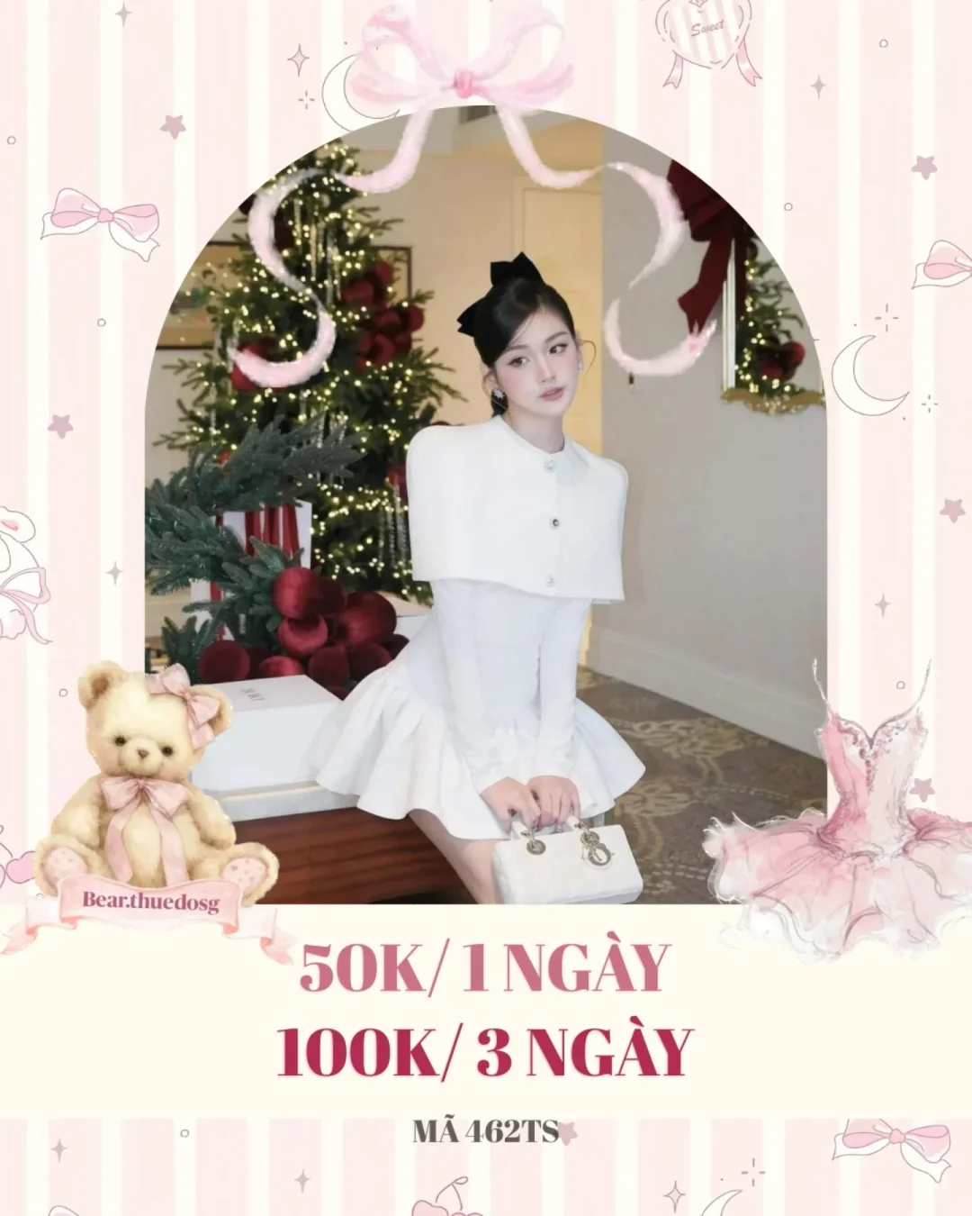 Photo 1 of Đầm trắng tay dài nữ tính size S