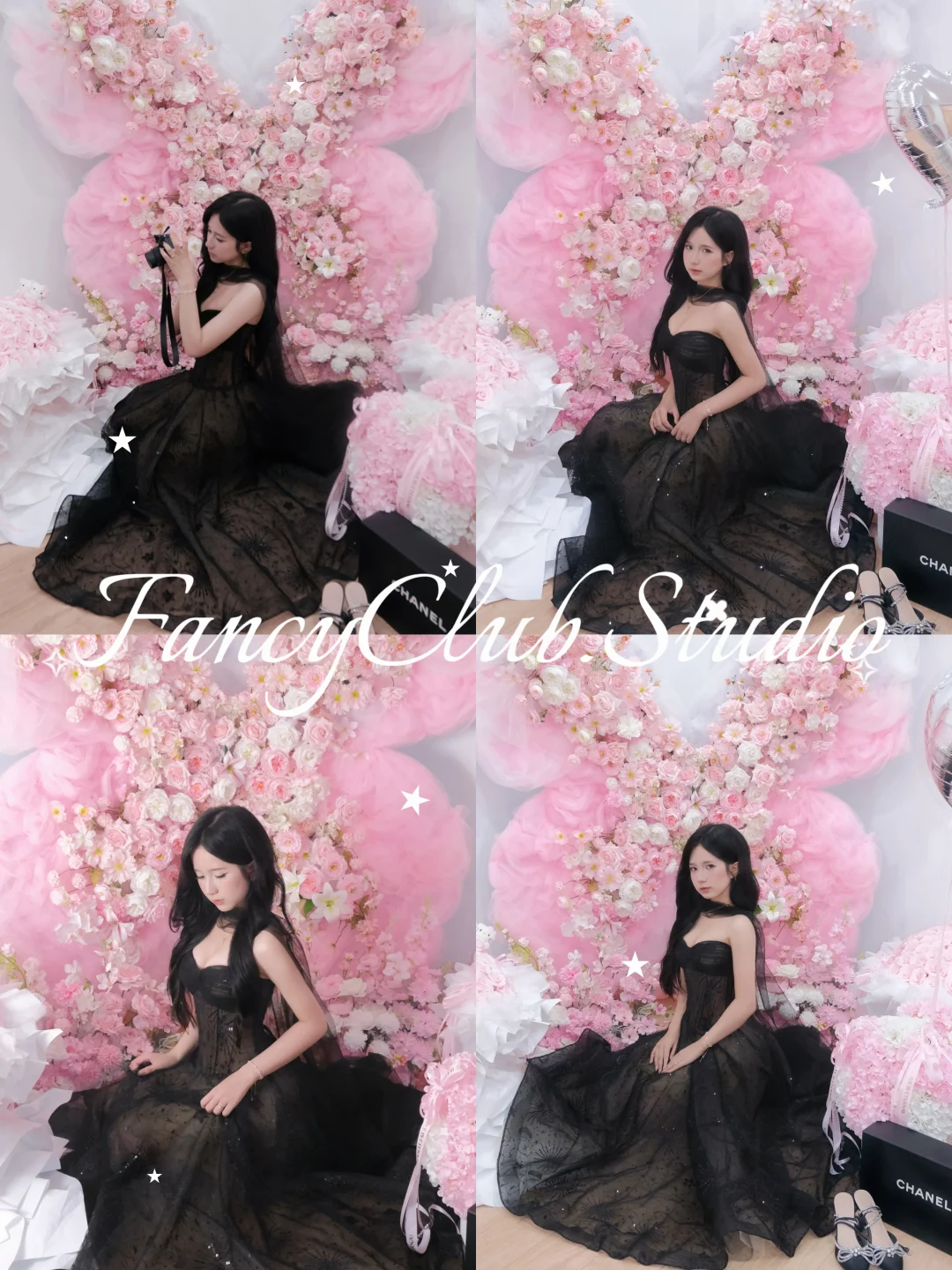 Photo 1 of Váy dạ hội đen kim sa strapless size M