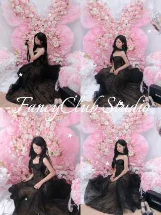 Photo 1 of Váy dạ hội đen kim sa strapless size M