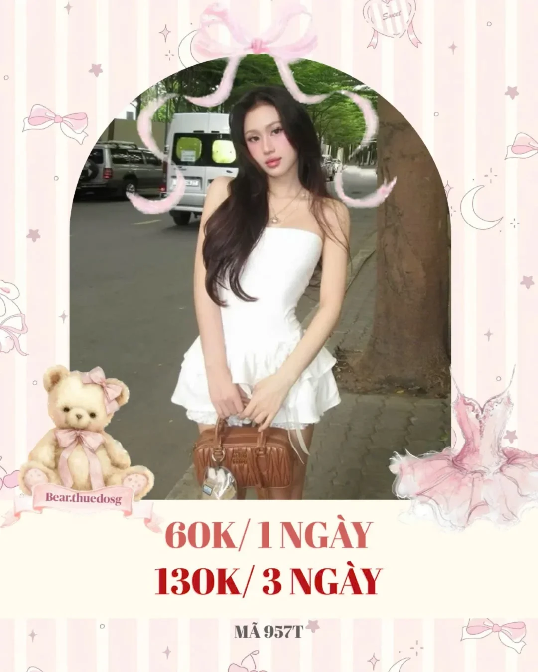Ảnh 1 của Đầm trắng mini quây ngực bèo nhún nữ