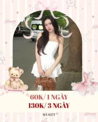 Ảnh 1 của Đầm trắng mini quây ngực bèo nhún nữ
