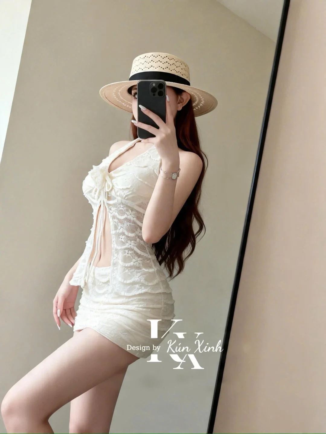 Ảnh 3 của Set áo ren trắng mini nữ size M