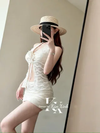Ảnh 3 của Set áo ren trắng mini nữ size M