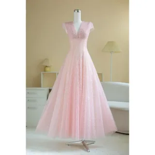 Ảnh 1 của Váy dạ hội hồng nhạt Sò Vintage M141
