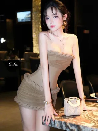 Photo 1 of Đầm mini bodycon be cột dây nữ