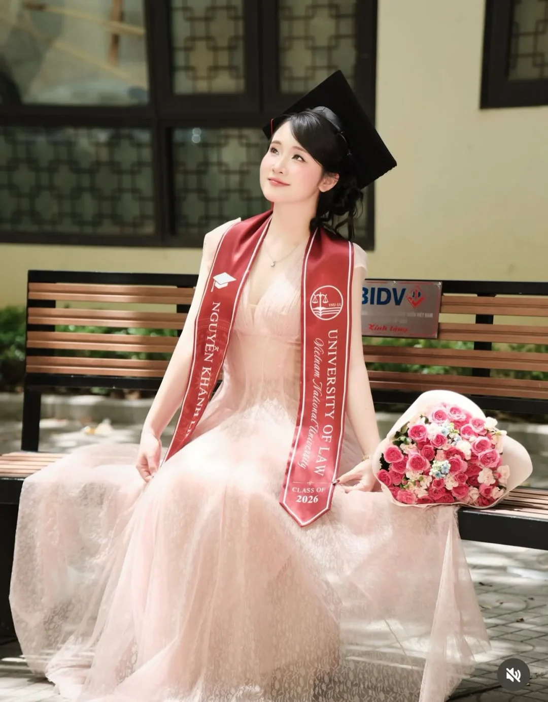 Photo 1 of Đầm dạ hội hồng pastel ren nữ