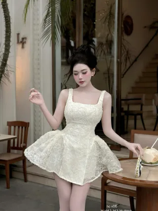 Ảnh 3 của Váy ren trắng mini nữ sang trọng