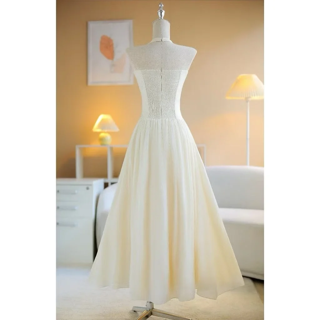 Ảnh 2 của Đầm maxi trắng cổ yếm Sò Vintage