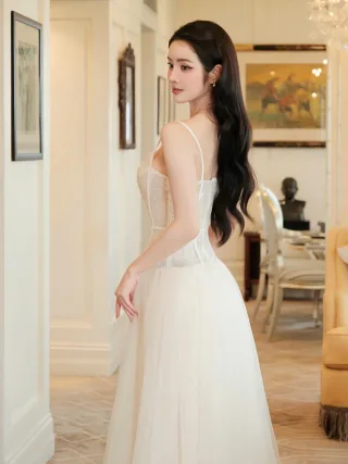 Ảnh 3 của Đầm corset ren trắng size M nữ