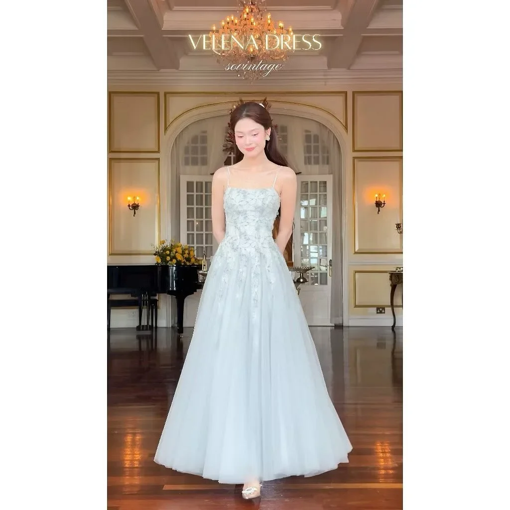 Ảnh 1 của Đầm dạ hội xanh mint ren xòe Sò Vintage