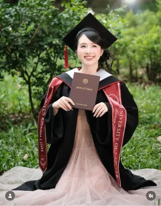 Photo 3 of Đầm dạ hội hồng pastel ren nữ