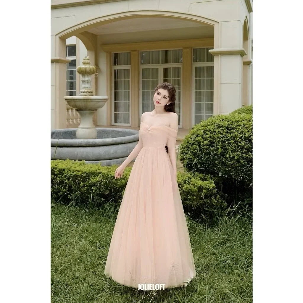 Photo 6 of Váy dạ hội voan hồng pastel TC Dress A140