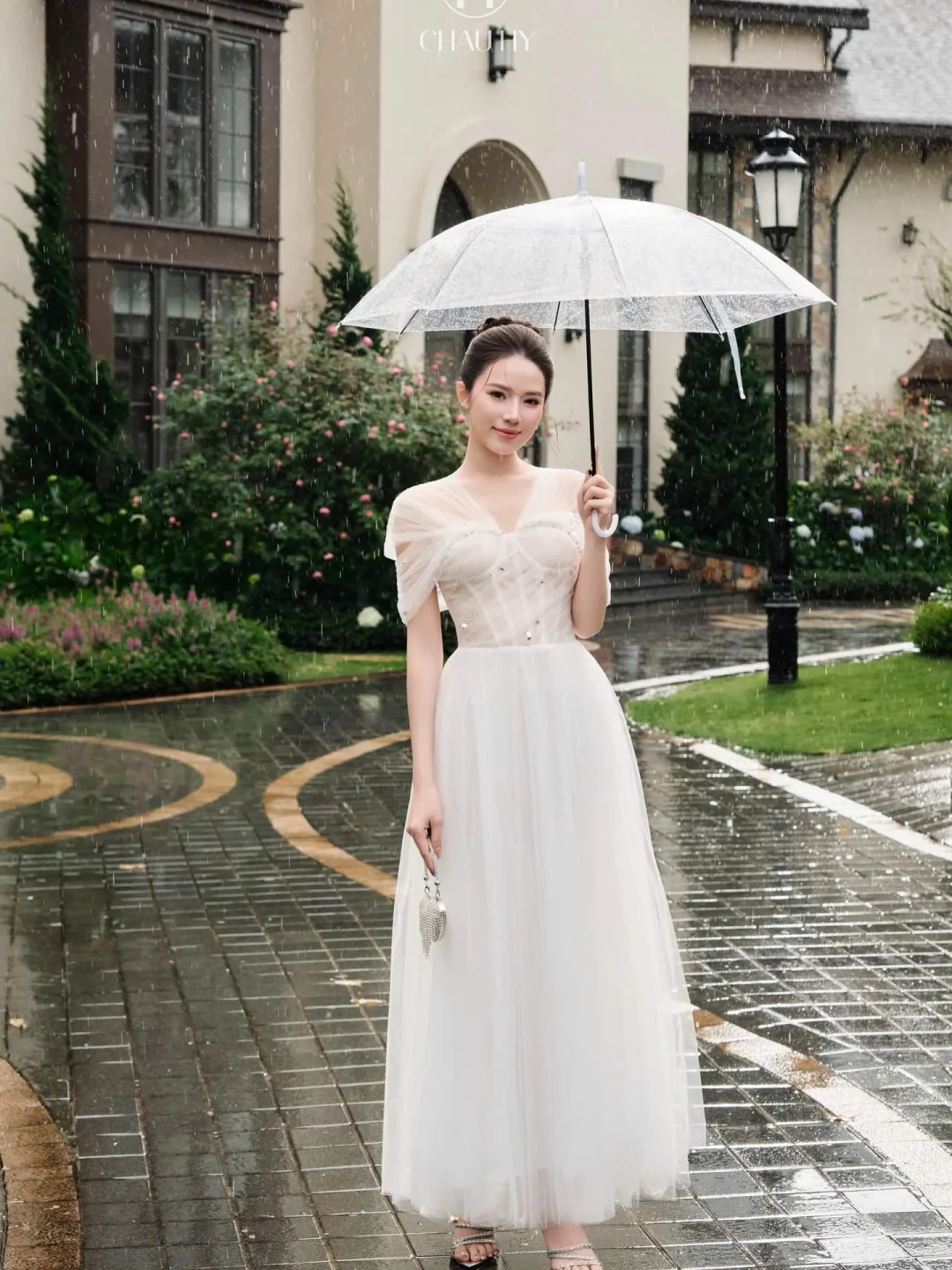Ảnh 2 của Váy tiệc voan trắng A288 Châu Hy size M