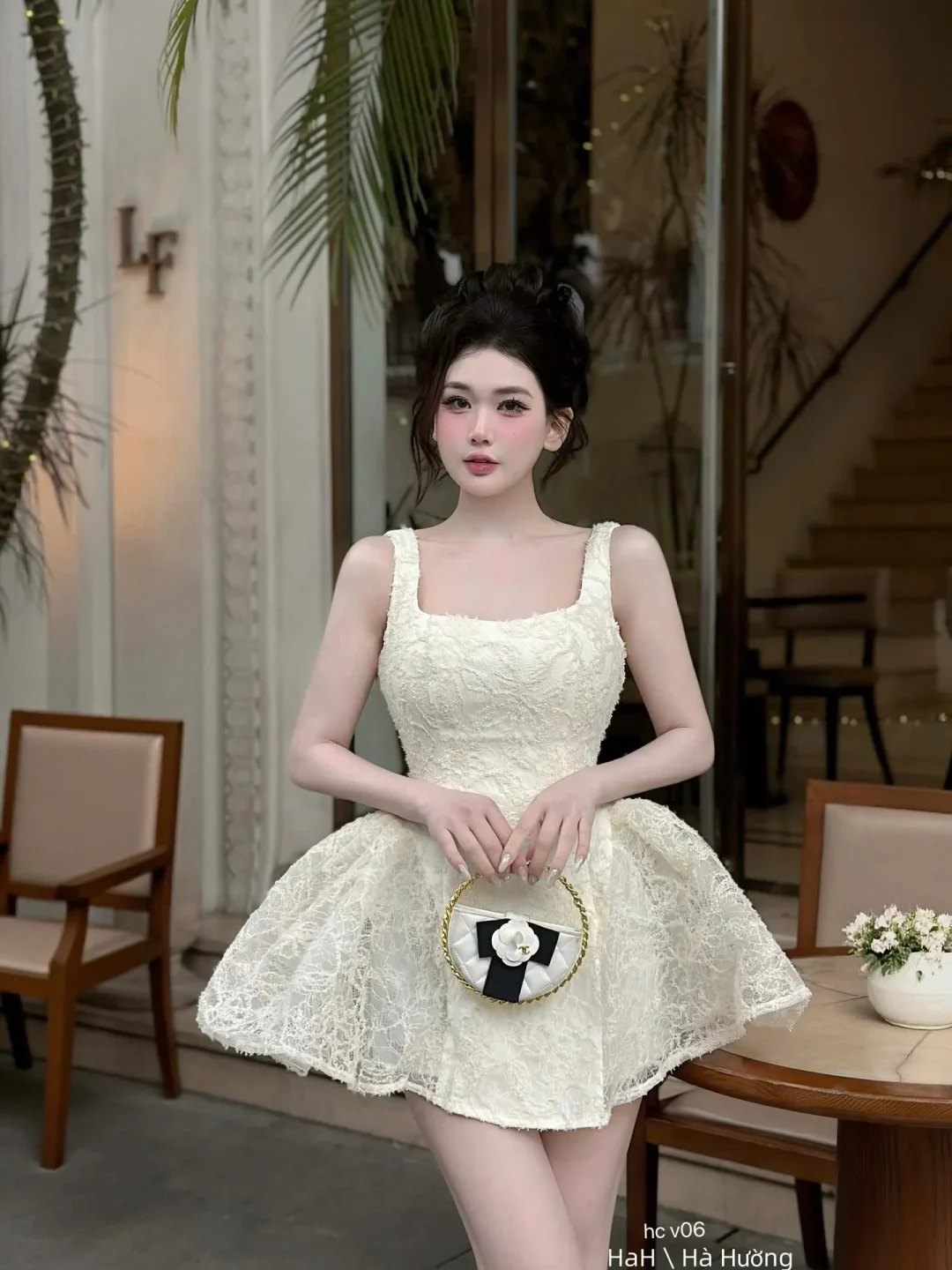 Ảnh 1 của Váy ren trắng mini nữ sang trọng