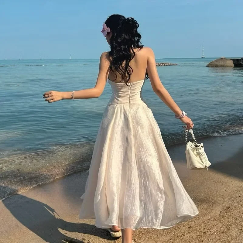 Ảnh 5 của Váy maxi cổ yếm kem Florus size S