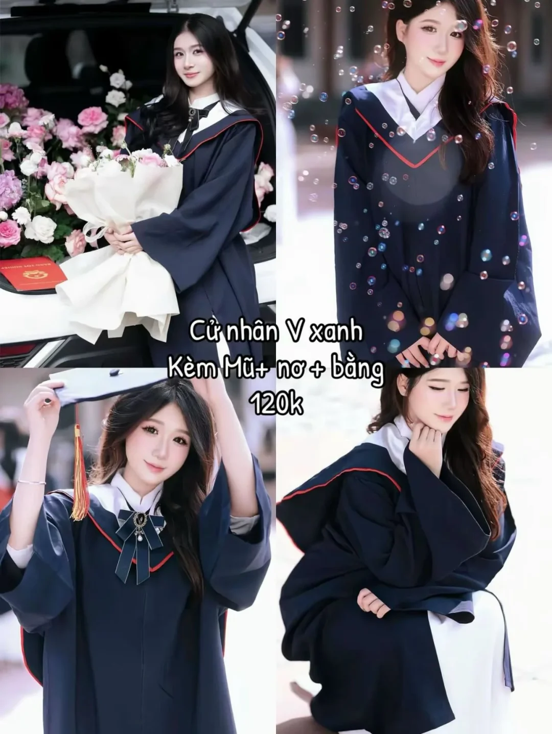 Ảnh 4 của Áo cử nhân nữ xanh navy TC Dress