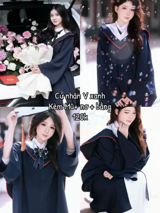 Ảnh 4 của Áo cử nhân nữ xanh navy TC Dress