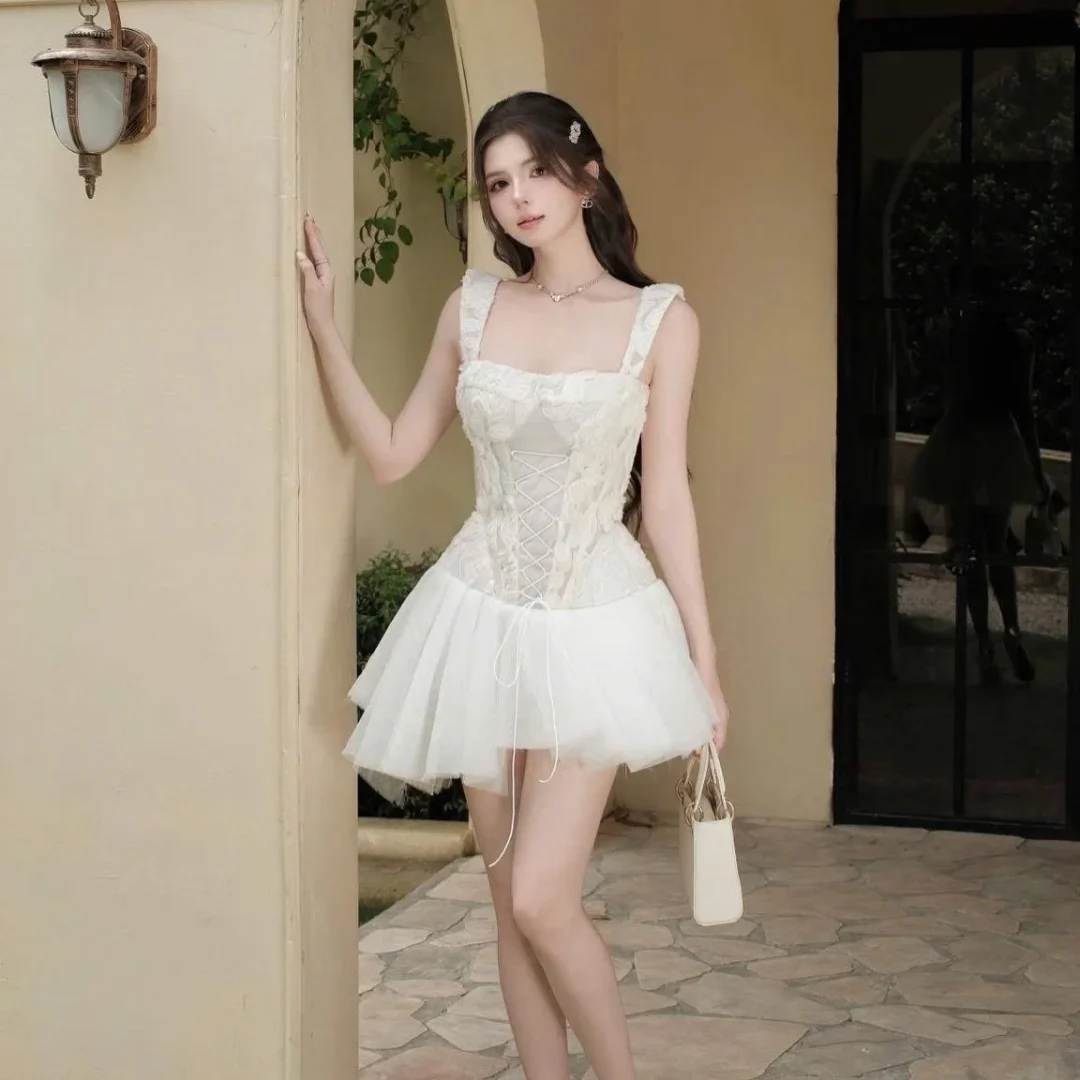 Photo 4 of Đầm corset trắng ngắn nữ A199