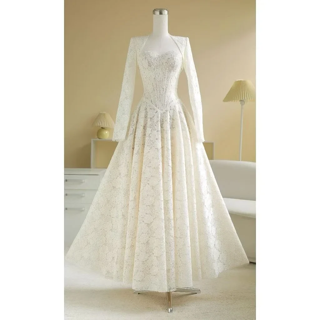 Ảnh 1 của Đầm ren trắng tay dài Sò Vintage