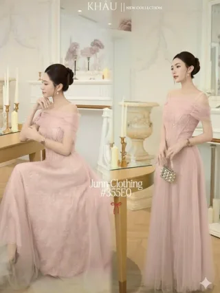 Ảnh 3 của Váy dạ hội hồng pastel xòe công chúa size M