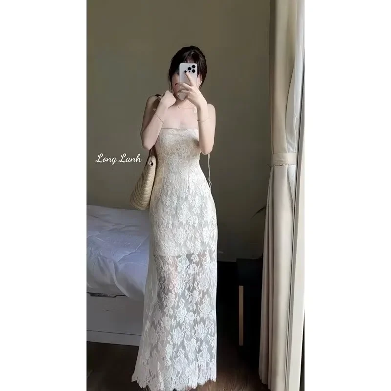 Ảnh 1 của Váy ren trắng dài ôm body dạ hội