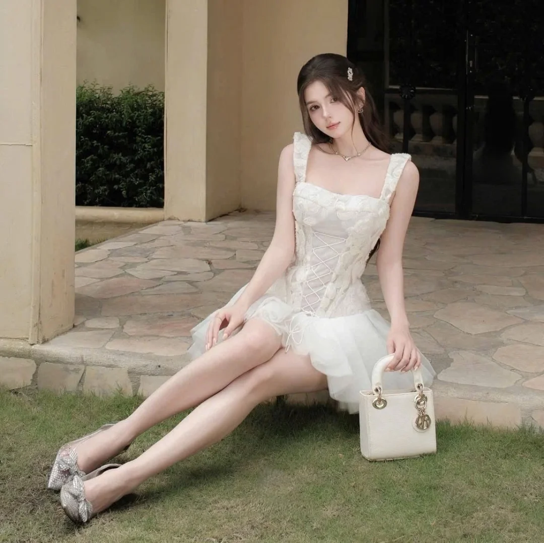 Photo 3 of Đầm corset trắng ngắn nữ A199