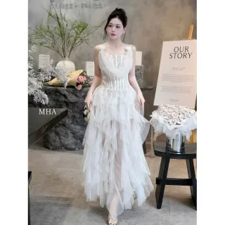 Photo 1 of Váy cưới trắng voan ren công chúa