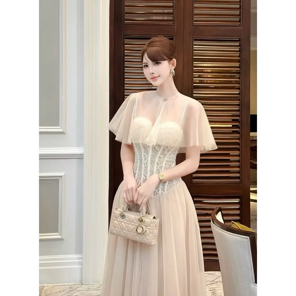 Ảnh 4 của Đầm dạ hội ren voan trắng nữ