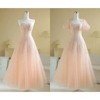 Ảnh 1 của Váy dạ hội voan hồng pastel Sò Vintage