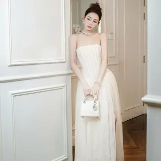 Ảnh 2 của Váy tiệc strapless trắng Chou Chou size M