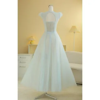 Ảnh 2 của Váy tulle dạ hội xanh mint vintage nữ