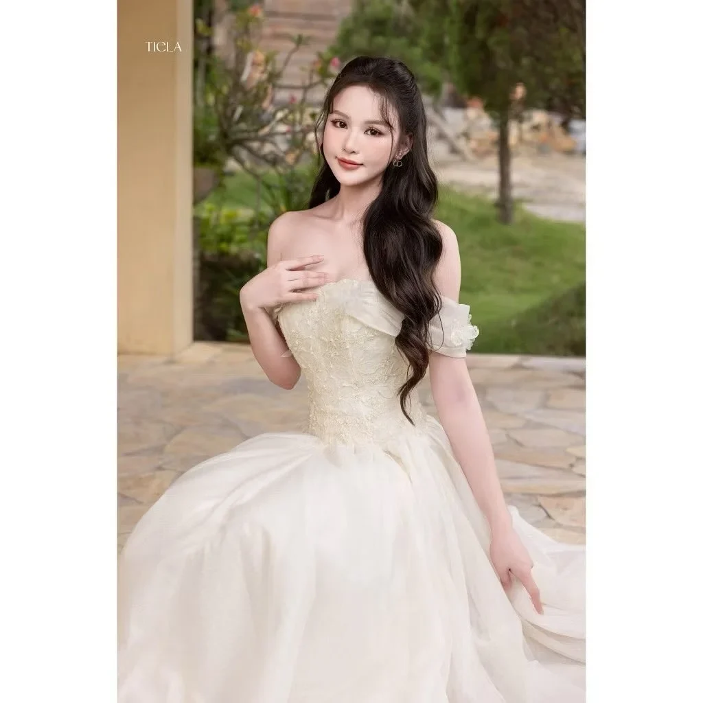Ảnh 4 của Váy tiệc công chúa voan kem Tiela