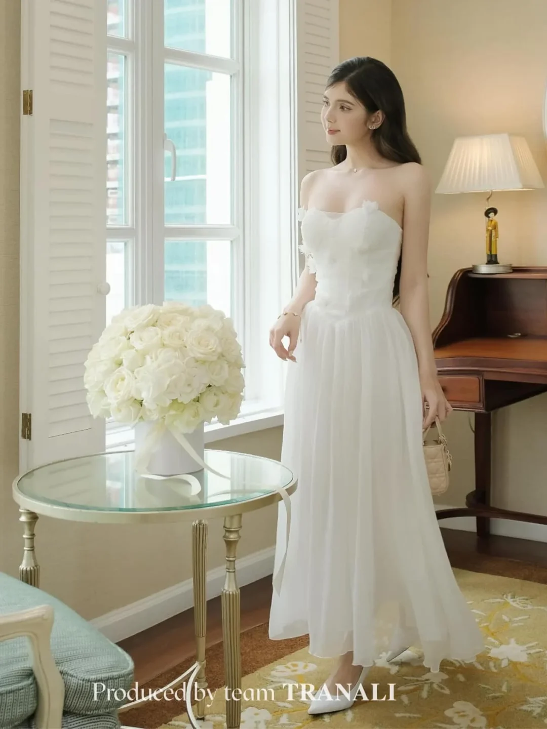 Ảnh 1 của Váy cưới trắng không quai Trân Ali