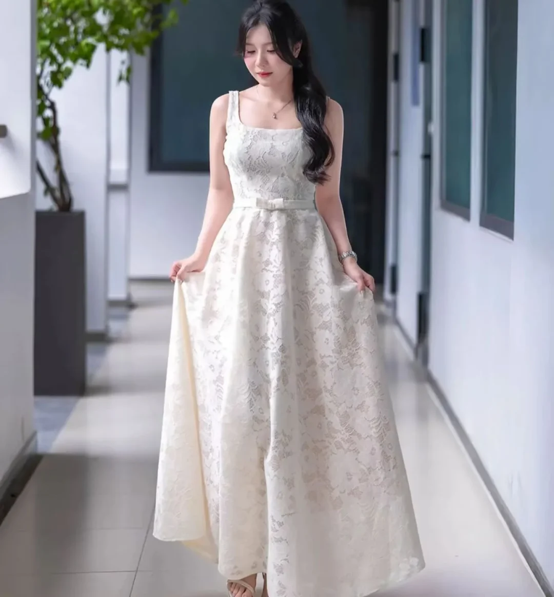 Photo 4 of Váy ren trắng dự tiệc nữ A286