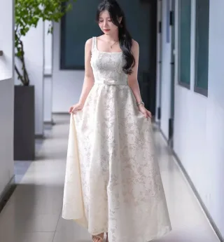 Photo 4 of Váy ren trắng dự tiệc nữ A286