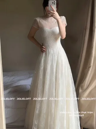 Photo 1 of Váy cưới ren trắng dài Jolie Loft