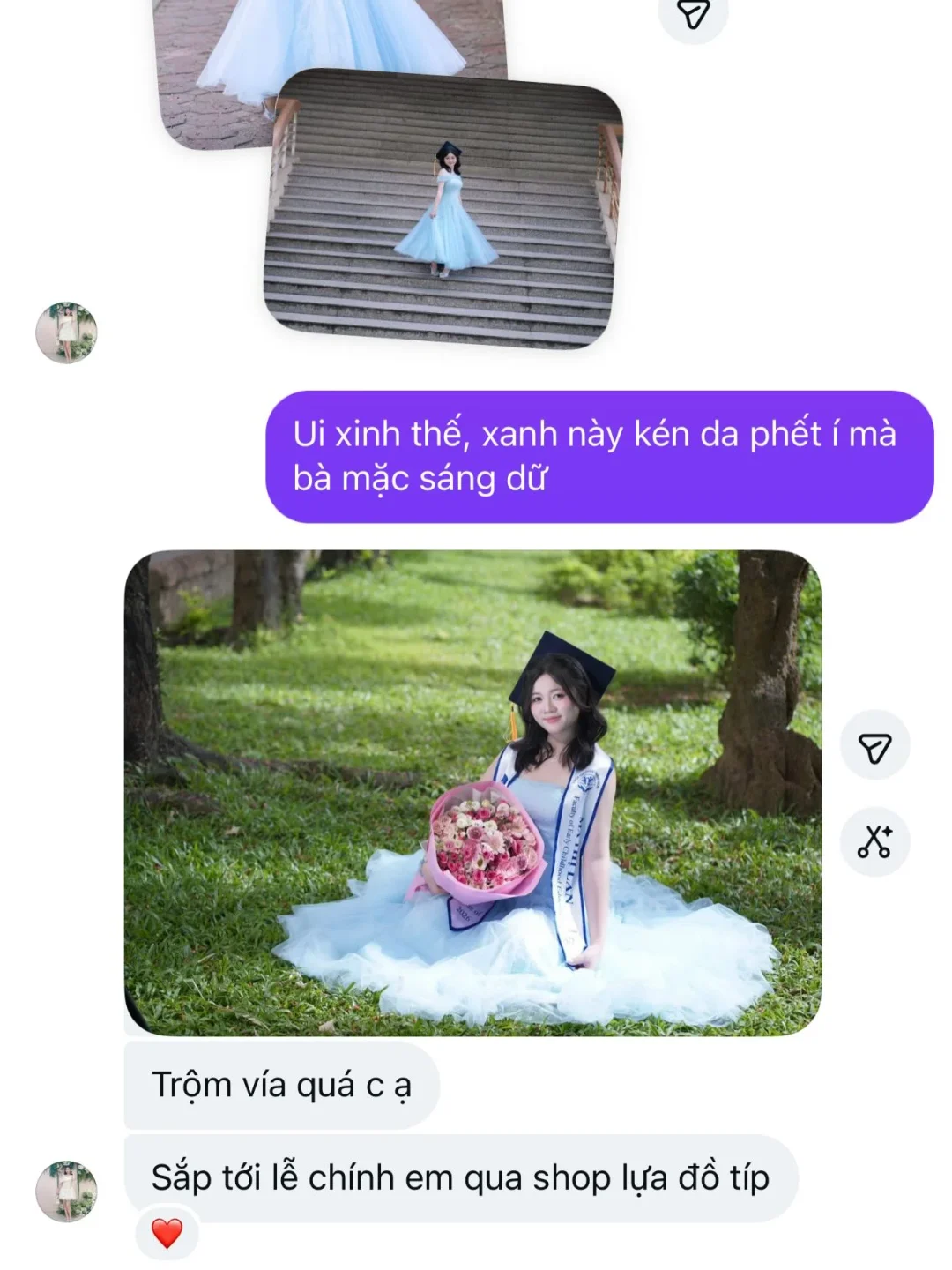 Ảnh 4 của Váy tulle xanh nhạt dự tiệc tốt nghiệp