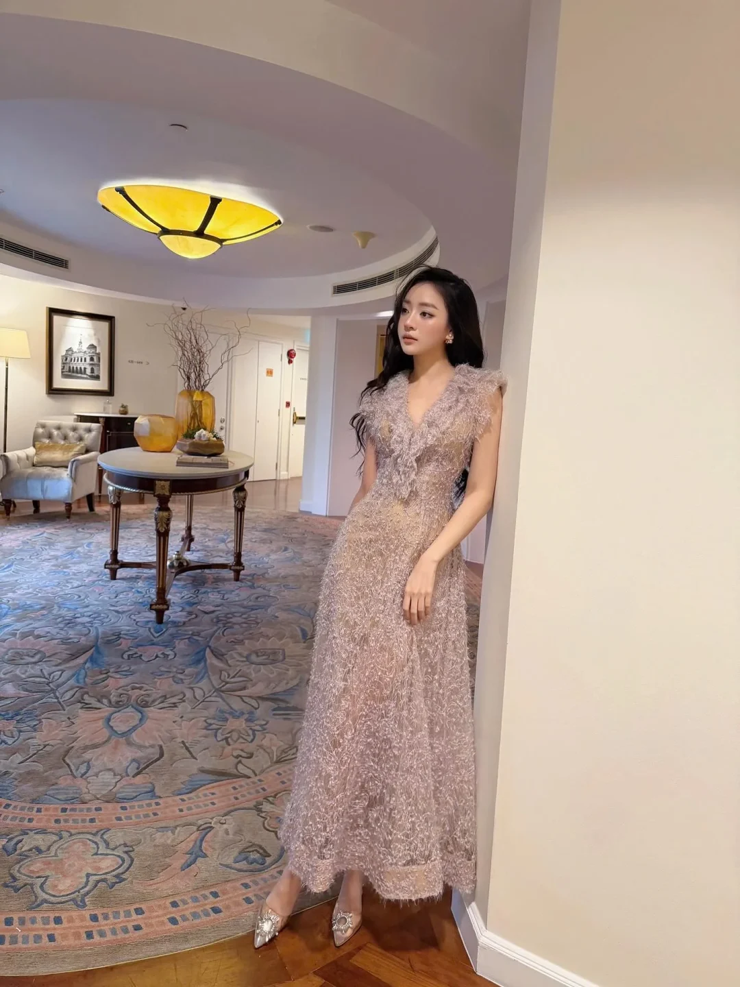 Ảnh 1 của Váy ren dạ hội hồng nhạt Chou Chou
