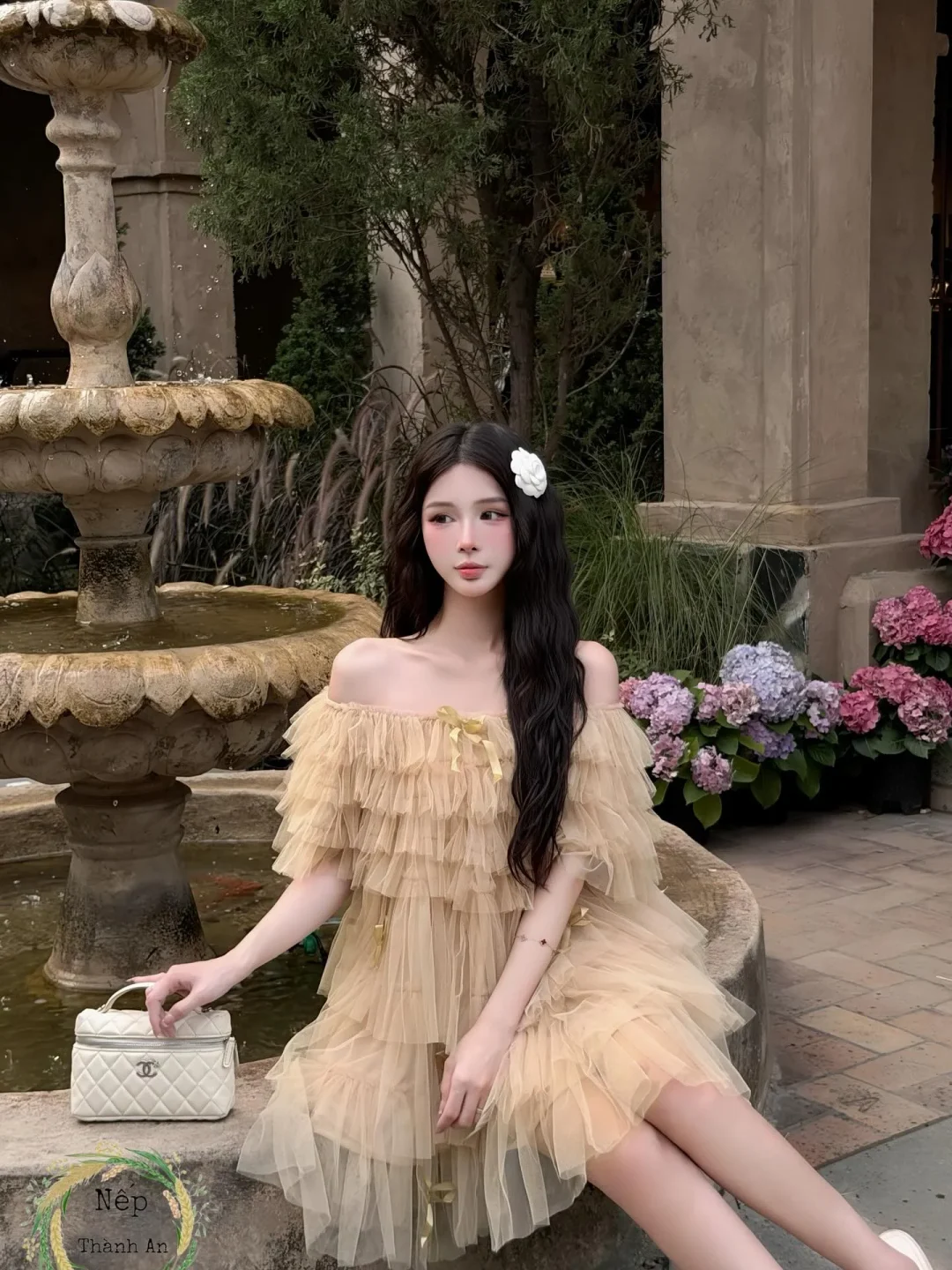 Photo 2 of Váy tulle bèo be nhạt phong cách công chúa