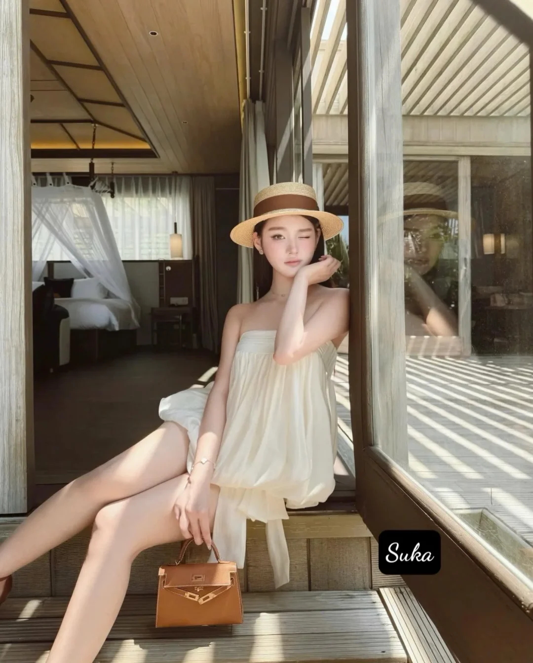 Ảnh 4 của Set áo quây trắng bong bóng nữ