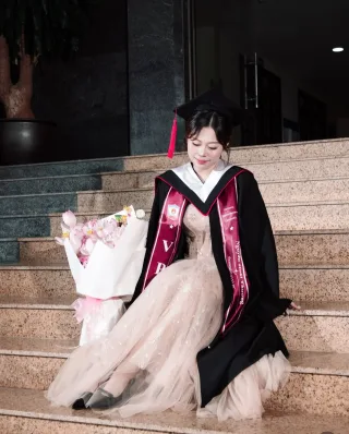 Ảnh 2 của Váy dạ hội voan kim sa hồng nhạt nữ