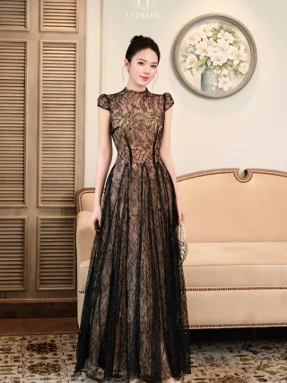 Ảnh 2 của Đầm dạ hội ren đen Châu Hy A261