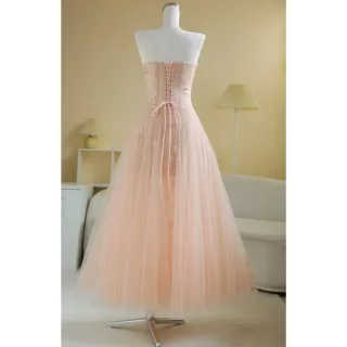 Ảnh 2 của Váy dạ hội voan hồng pastel Sò Vintage
