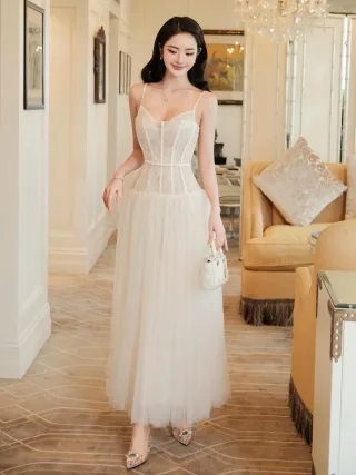 Ảnh 4 của Đầm corset ren trắng size M nữ