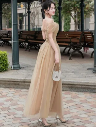 Photo 3 of Váy tiệc voan be dạ hội size L