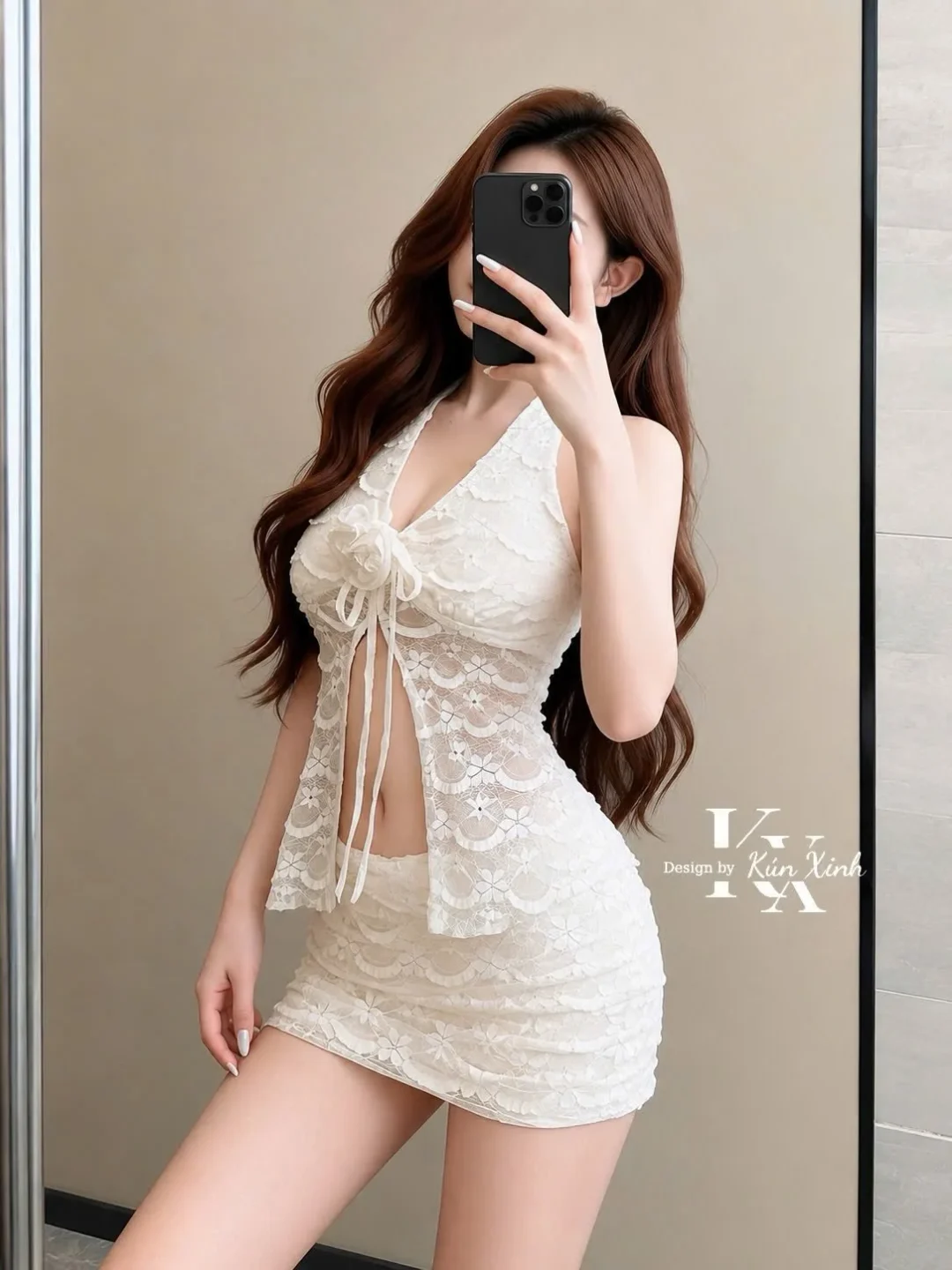 Ảnh 4 của Set áo ren trắng mini nữ size M