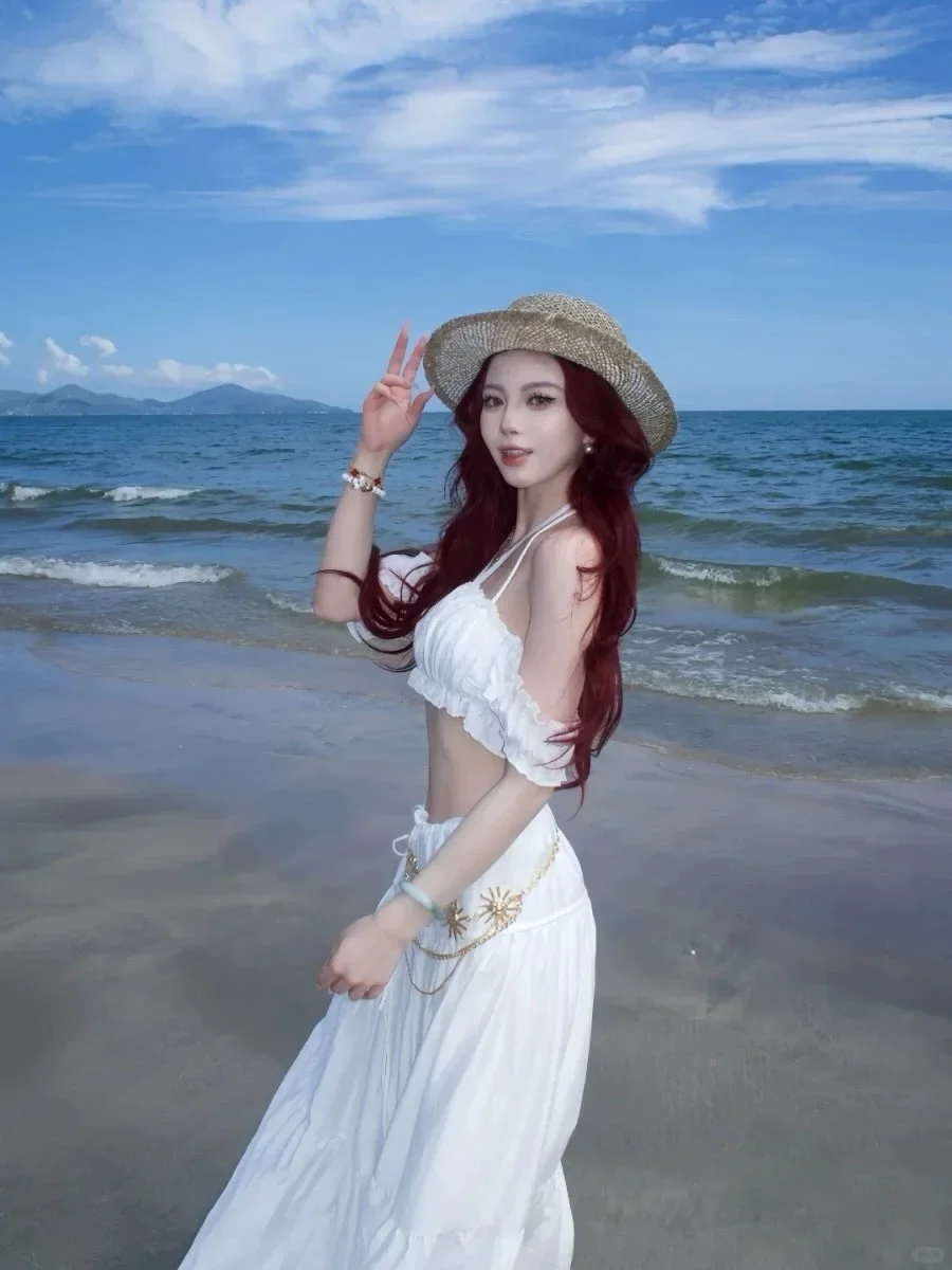 Ảnh 3 của Set croptop váy maxi trắng boho nữ