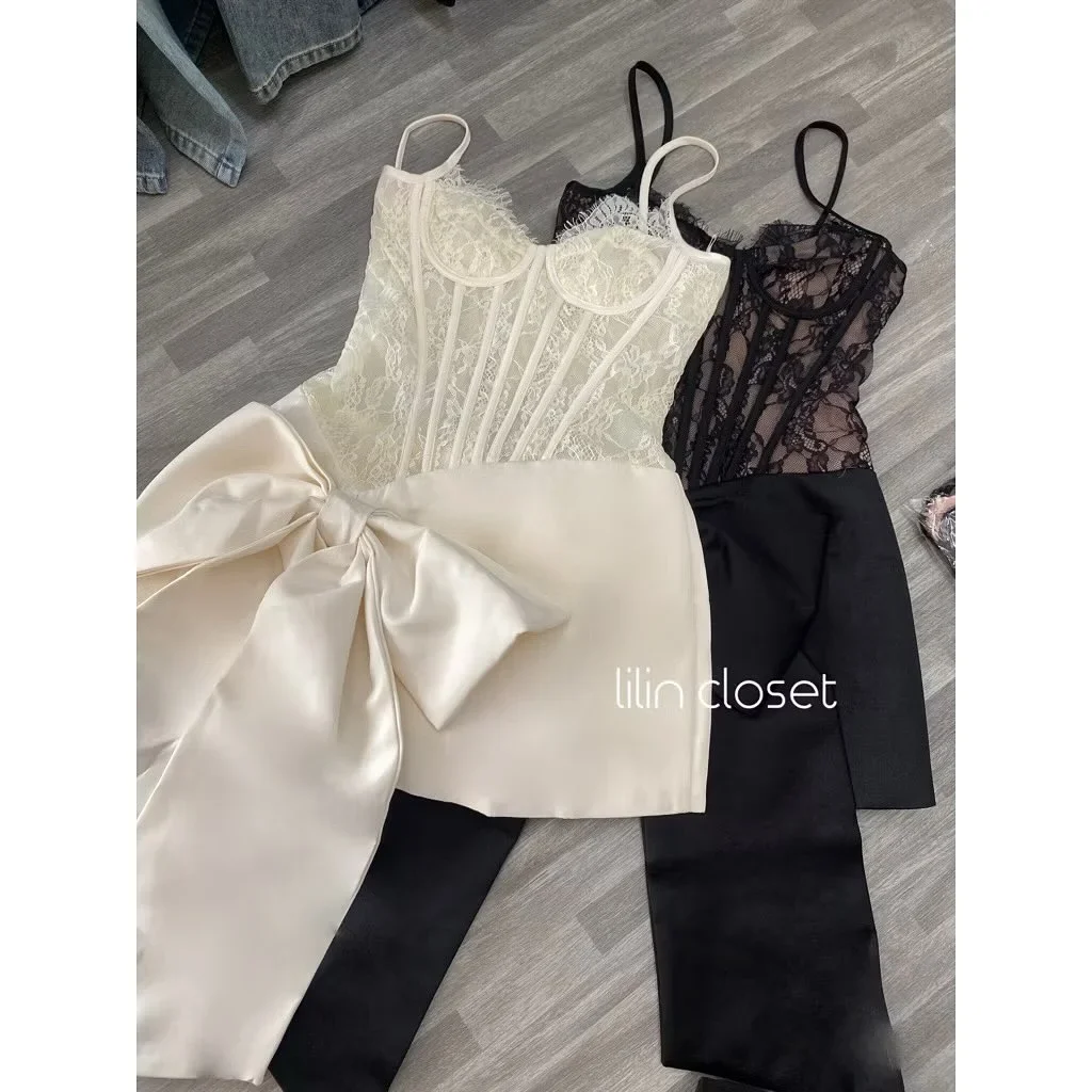 Photo 3 of Đầm ren corset mini đen A174